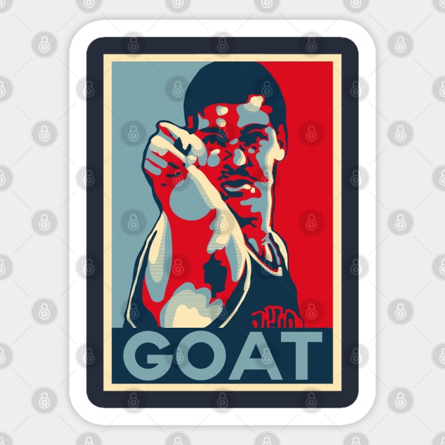 Bill Laimbeer Goat Obama Hope Large Print Sticker by qiangdade